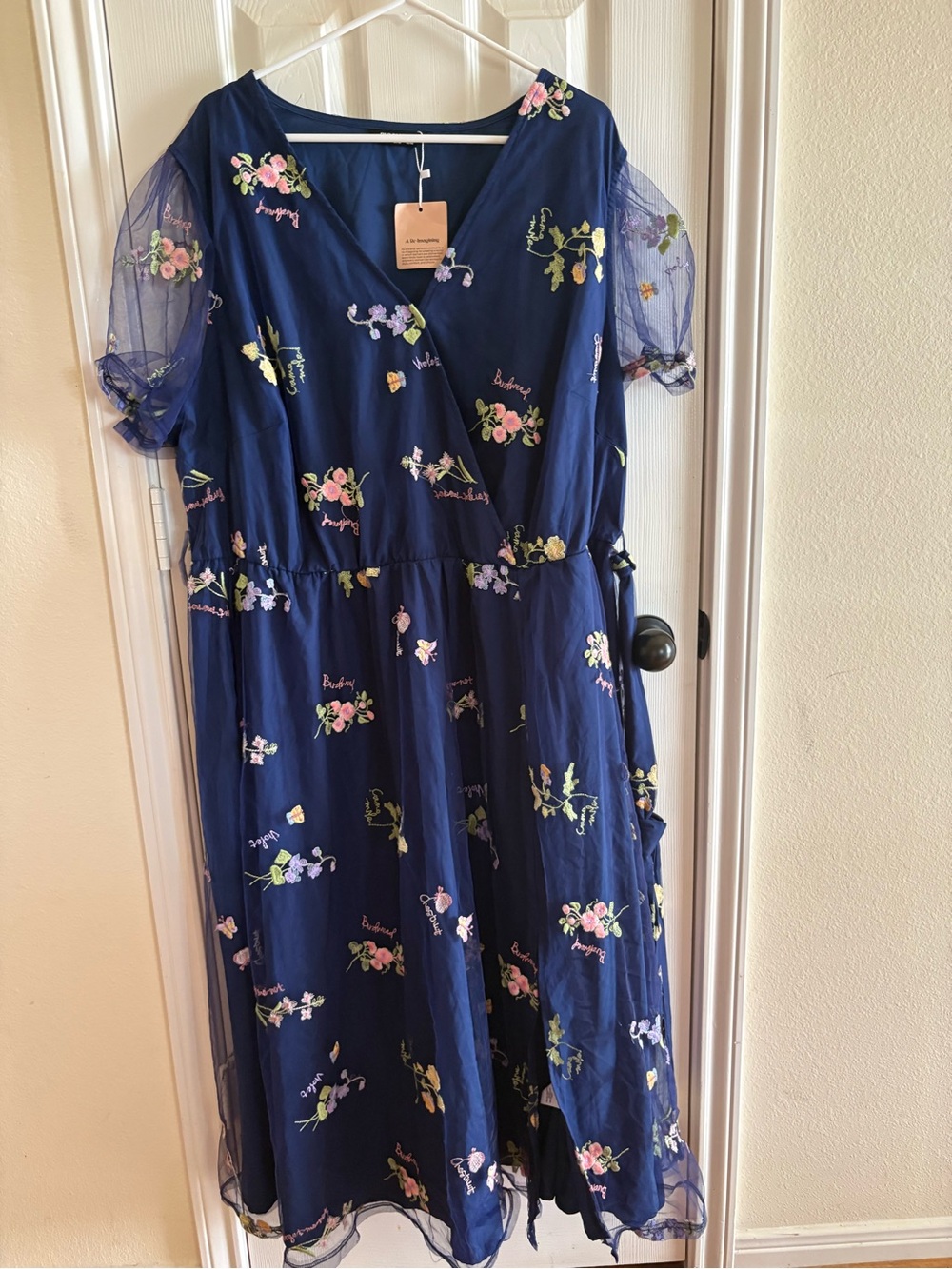 BloomChic Navy Blue Floral Midi Dress